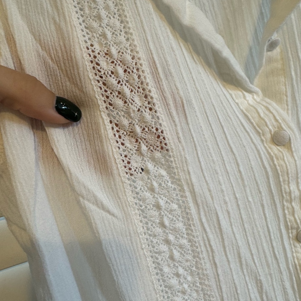 Idyllwind White Sleeveless Button-Down Tie-Front Shirt - Picture 4 of 5